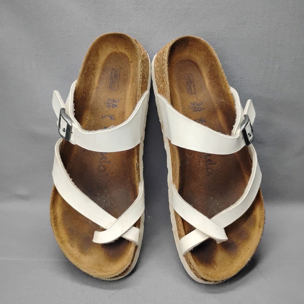 Betula by Birkenstock Womens Leo Sandals White Strappy Toe Loop Size 36 US 5